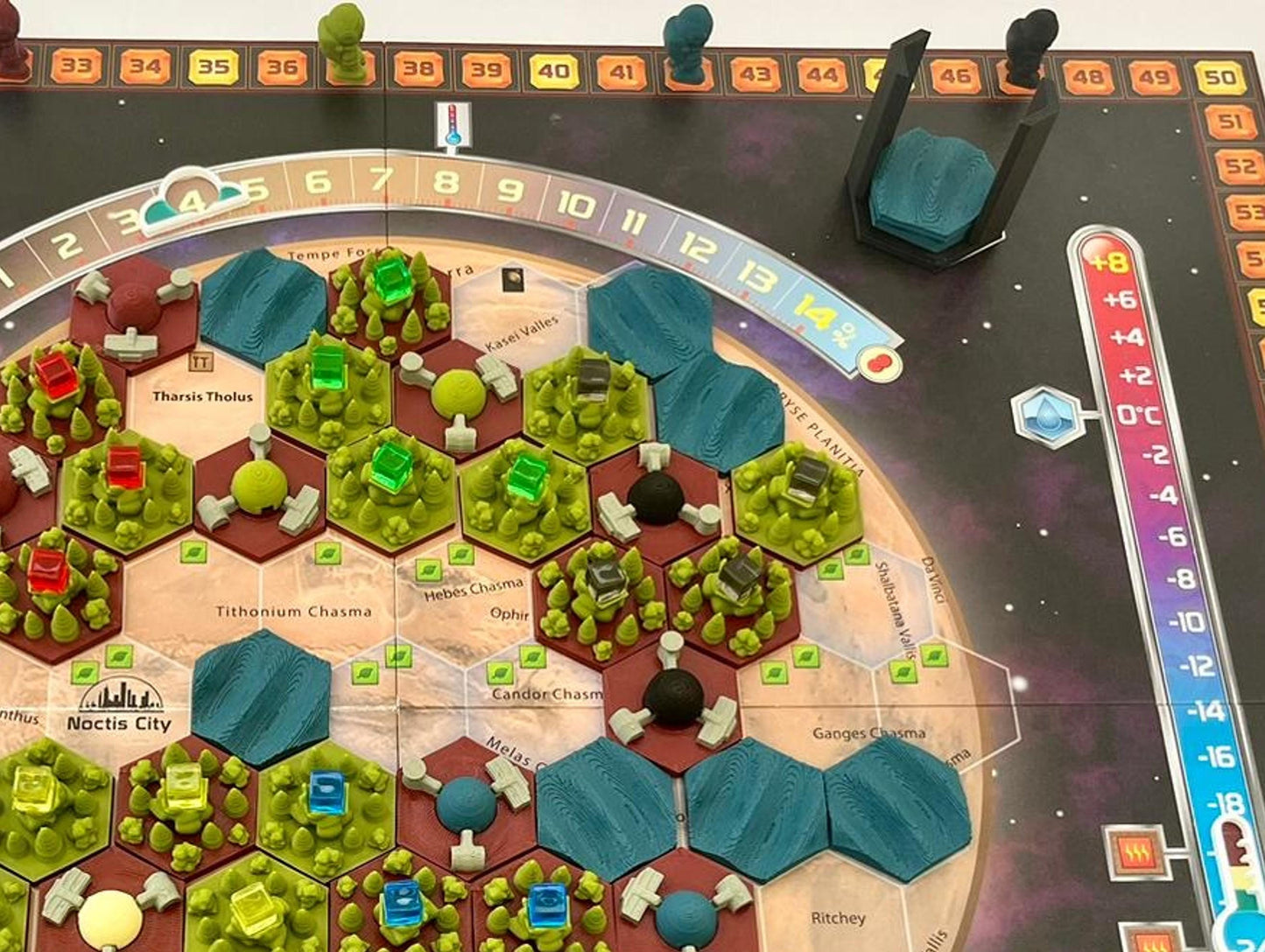 Terraforming Mars Ocean Tiles (x9) With Holder