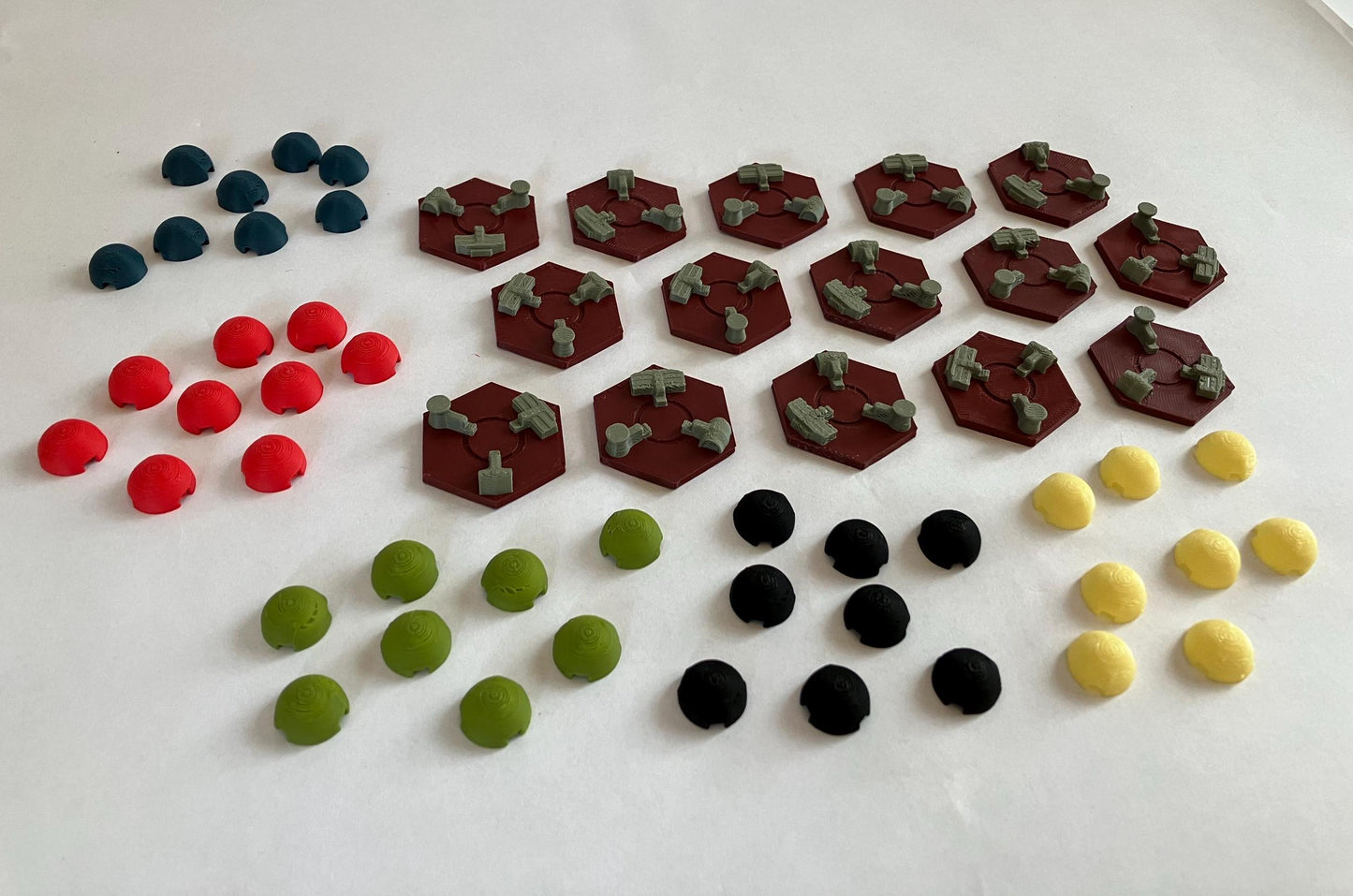 Terraforming Mars City Tiles x15 with Colour Domes