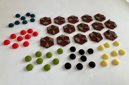 Terraforming Mars City Tiles x15 with Colour Domes