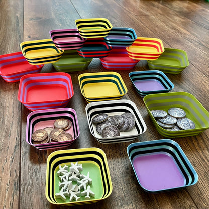 Striped Stackable Token Trays