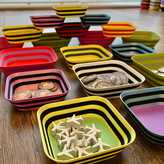 Striped Stackable Token Trays