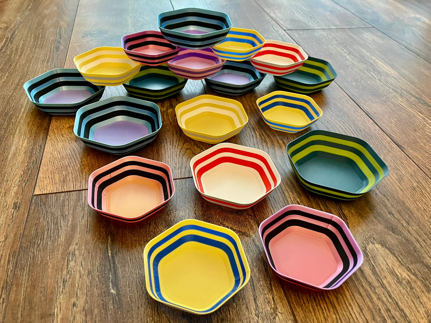 Striped Stackable Token Trays