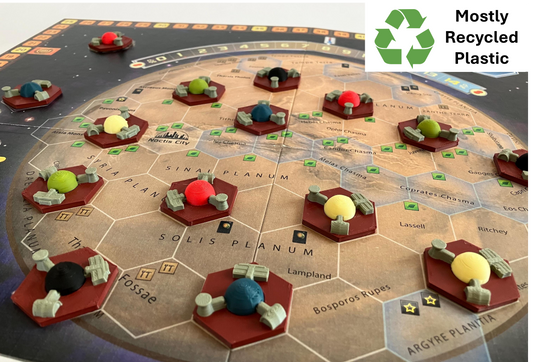 Terraforming Mars City Tiles x15 with Colour Domes
