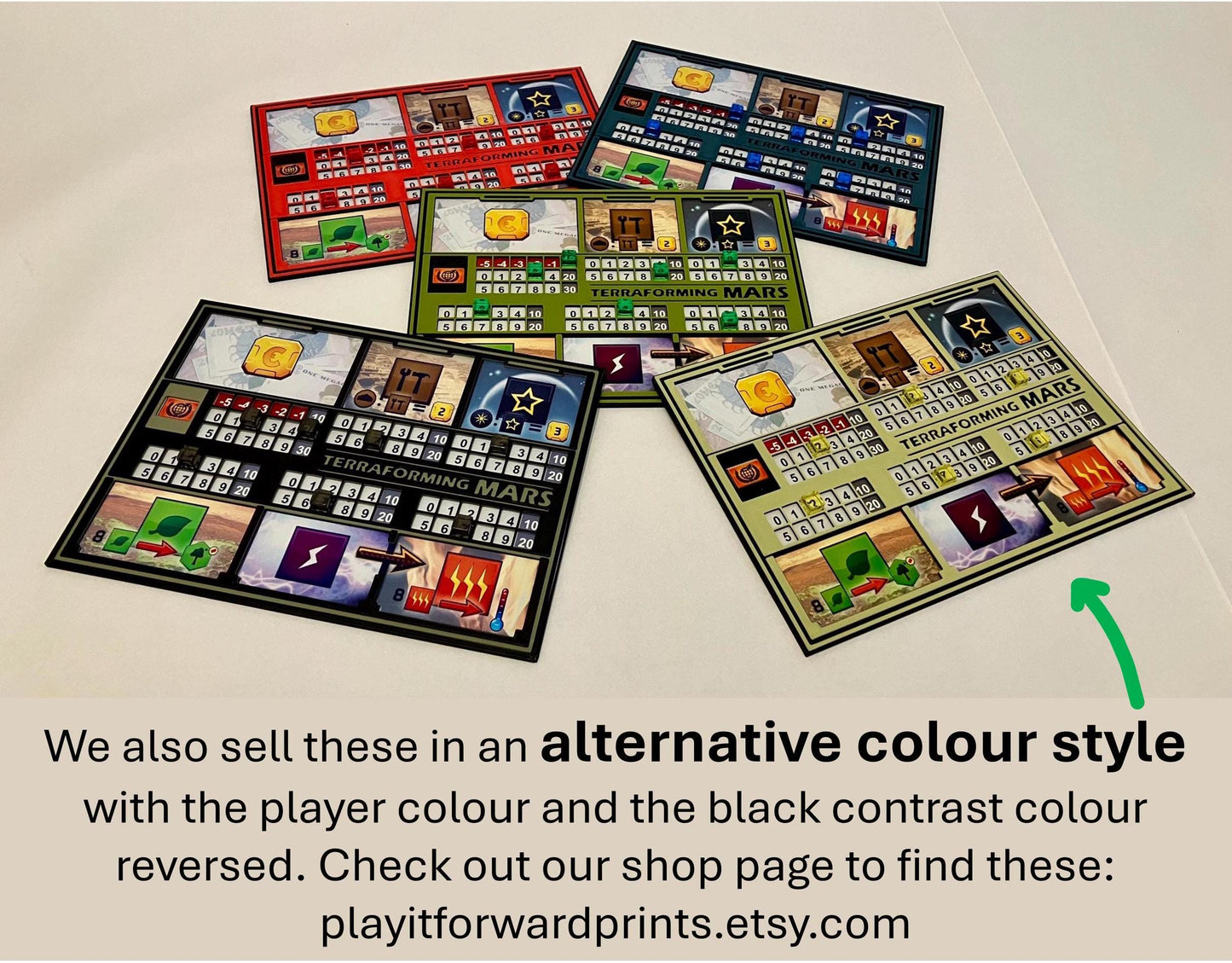 Terraforming Mars 3D Player Boards - Dark Style