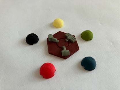 Terraforming Mars City Tiles x15 with Colour Domes