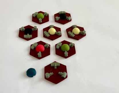 Terraforming Mars City Tiles x15 with Colour Domes